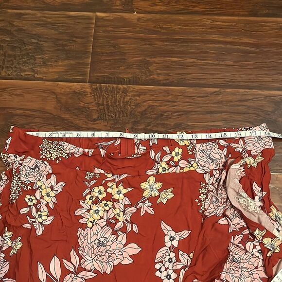 Torrid Floral Print Boho Hi-Lo Ruffle Maxi Skirt Contemporary Festival Feminine - Picture 11 of 16